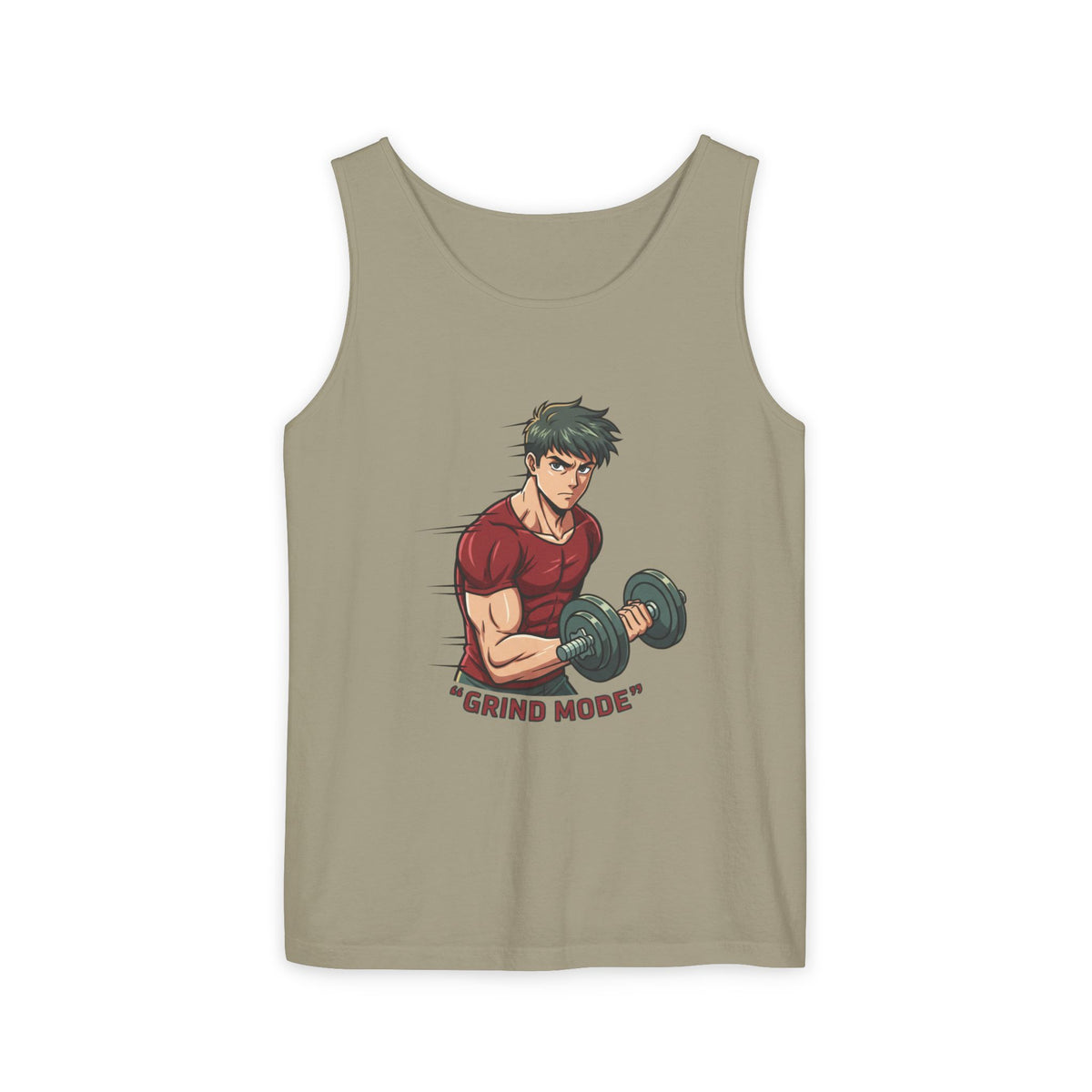 Grind Mode Anime Gym Tank Top — Men's Workout Muscle Tee