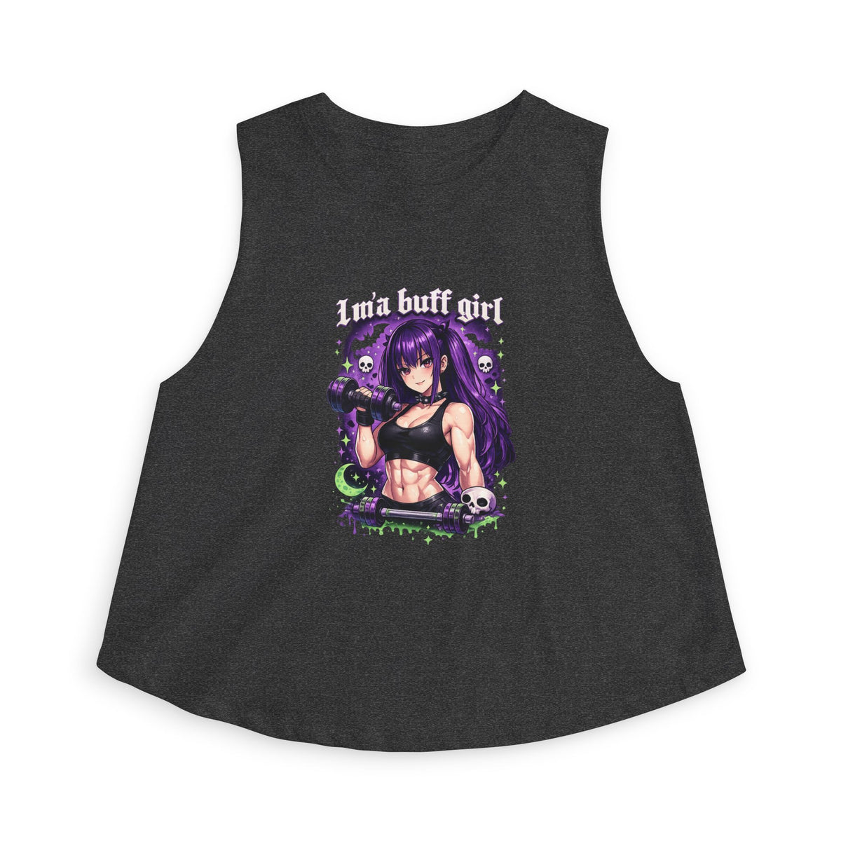 Goth Workout Girl Crop Top— "Luna Bloodthirst"