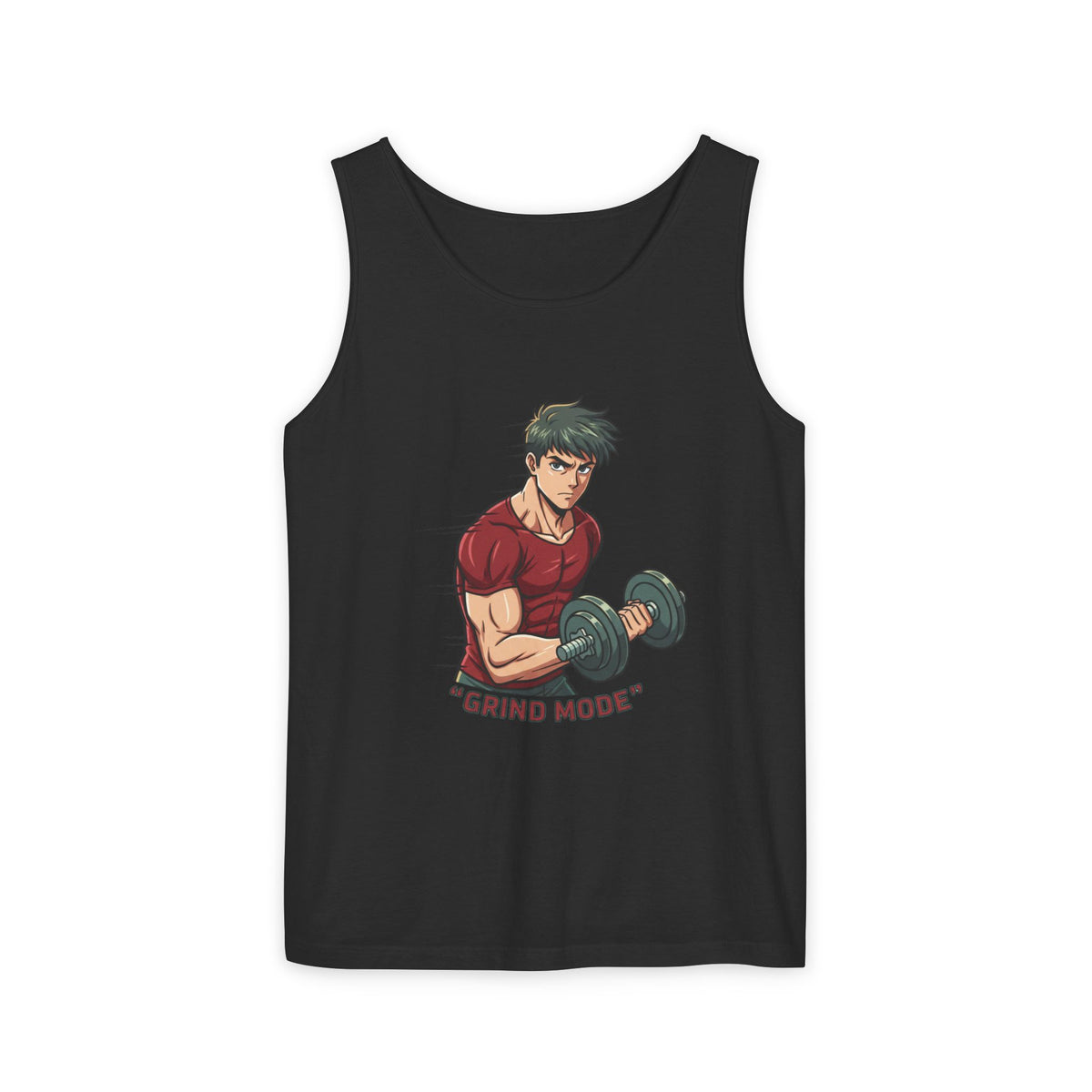 Grind Mode Anime Gym Tank Top — Men's Workout Muscle Tee