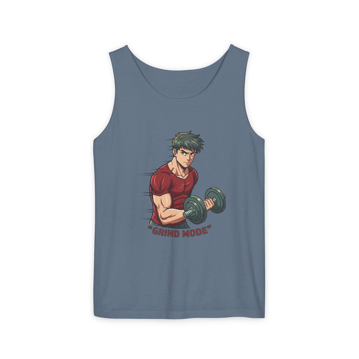 Grind Mode Anime Gym Tank Top — Men's Workout Muscle Tee
