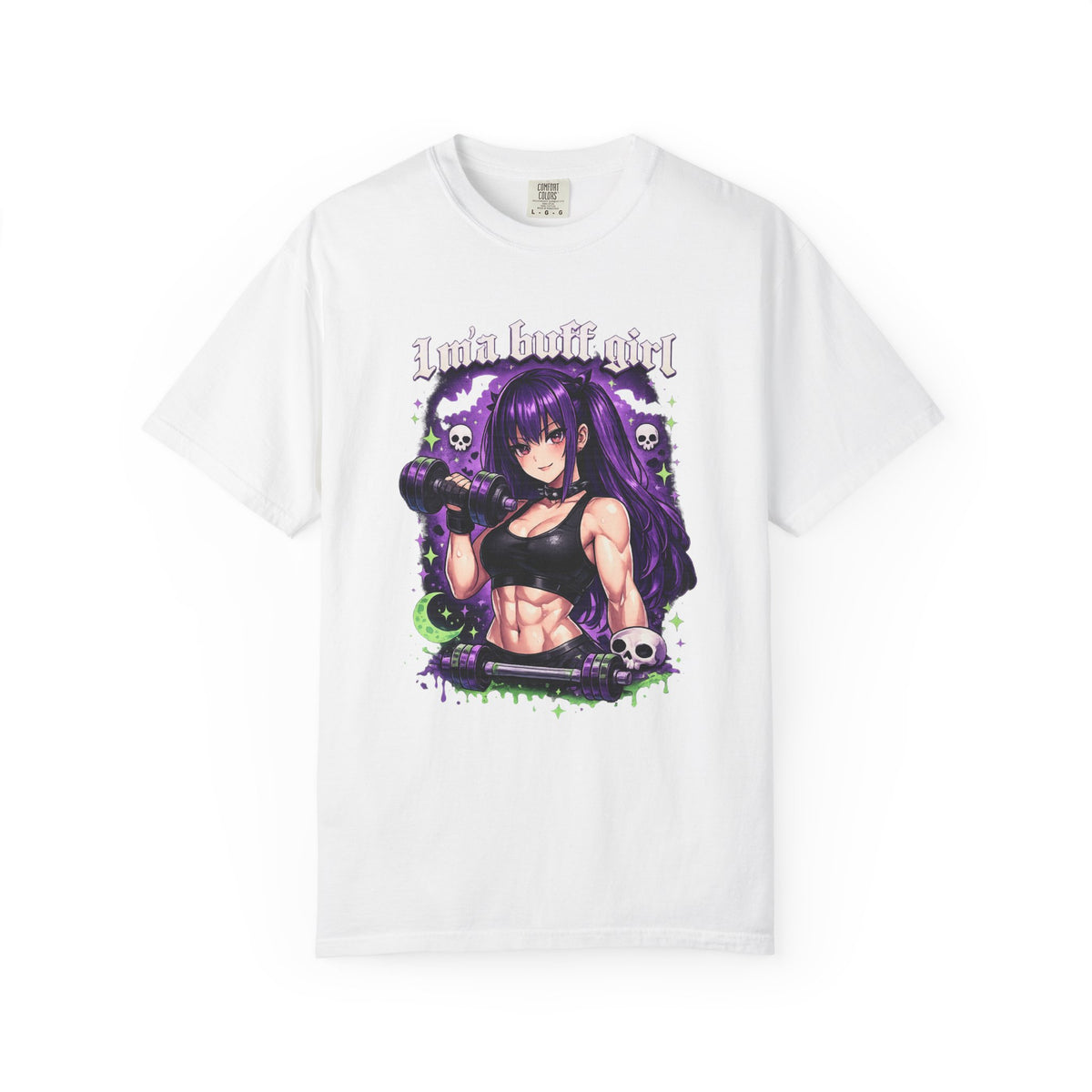 Goth Workout Girl T-Shirt — "Luna Bloodthirst" baggy graphic tee