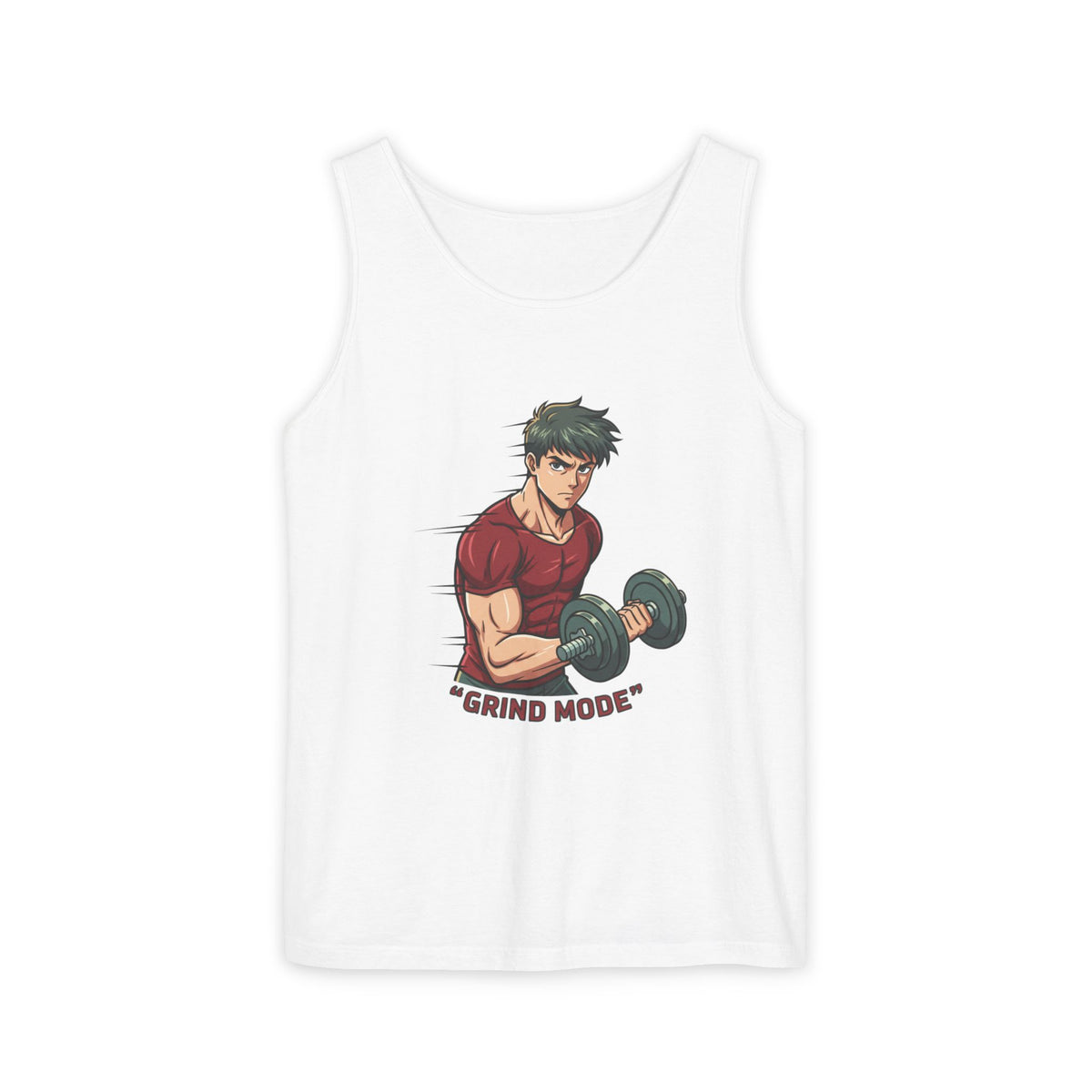 Grind Mode Anime Gym Tank Top — Men's Workout Muscle Tee