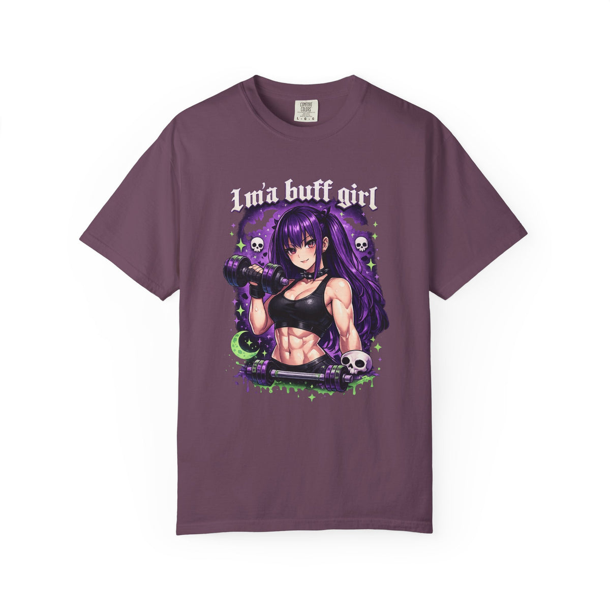 Goth Workout Girl T-Shirt — "Luna Bloodthirst" baggy graphic tee