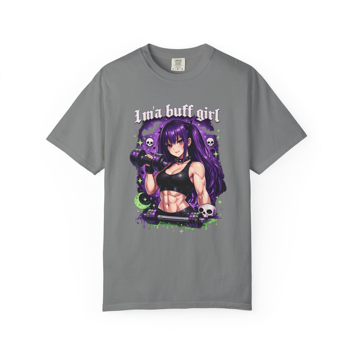 Goth Workout Girl T-Shirt — "Luna Bloodthirst" baggy graphic tee