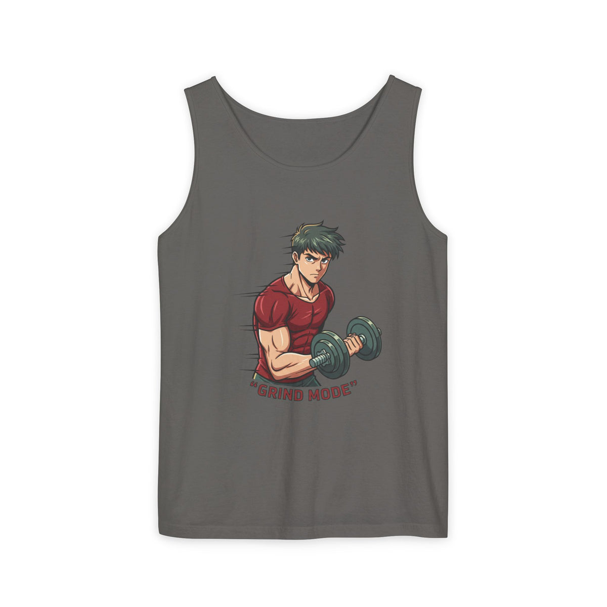 Grind Mode Anime Gym Tank Top — Men's Workout Muscle Tee