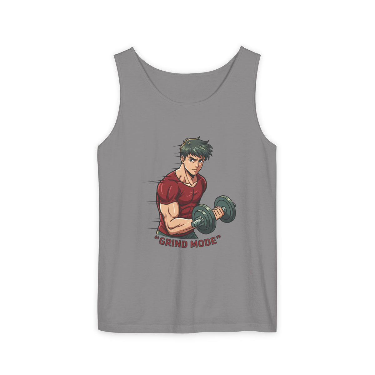 Grind Mode Anime Gym Tank Top — Men's Workout Muscle Tee