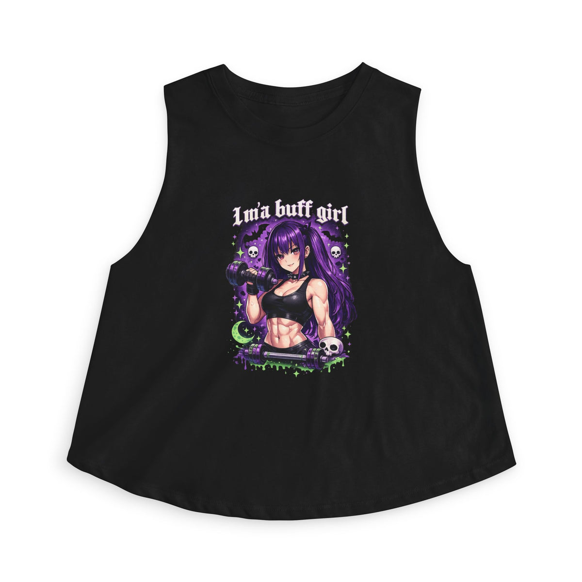 Goth Workout Girl Crop Top— "Luna Bloodthirst"